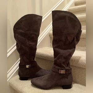 Marc Fisher Knee High Boots 9.5 Brown Suede